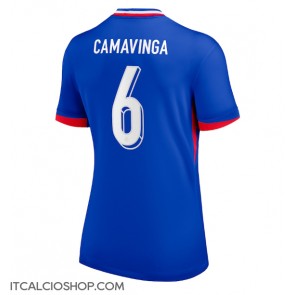 Francia Eduardo Camavinga #6 Prima Maglia Femmina Europei 2024 Manica Corta